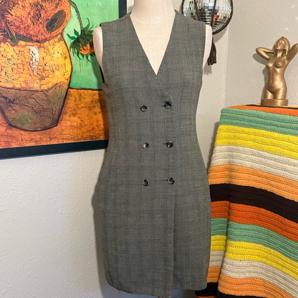 Liz Claiborne Gray Plaid Mini Dress